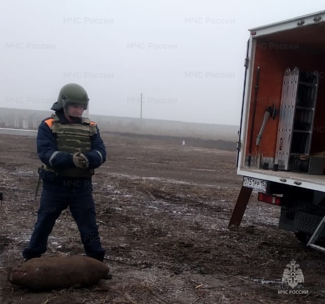 Старооскольские  взрывотехники ликвидировали авиабомбу времен Великой Отечественной войны массой  100 килограммов