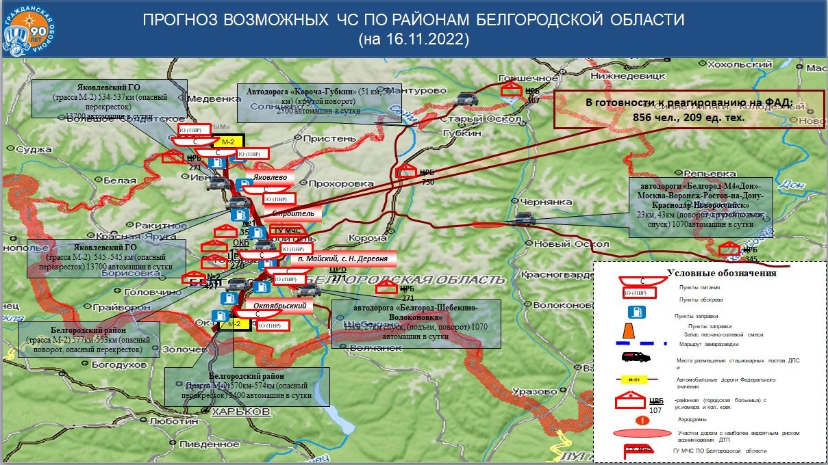 Оперативный прогноз на 16.11.2022 - Оперативная информация - Главное  управление МЧС России по Белгородской области